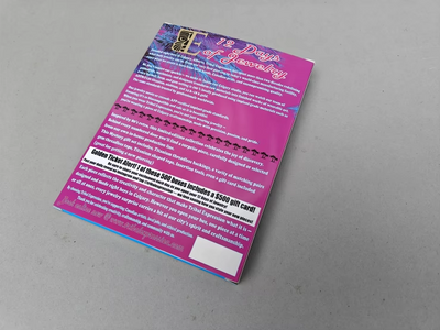 Back of the 12 Days of Jewelry box showing printed product information