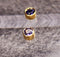 solid 14kt yellow gold bezel set iolite