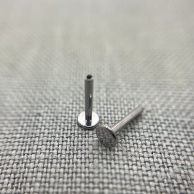 Stainless steel flat-back labret posts without jewelry ends