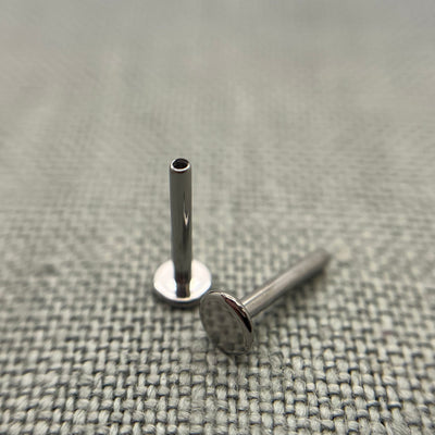 Stainless steel flat-back labret posts without jewelry ends