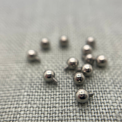 Polished stainless steel threaded replacement beads