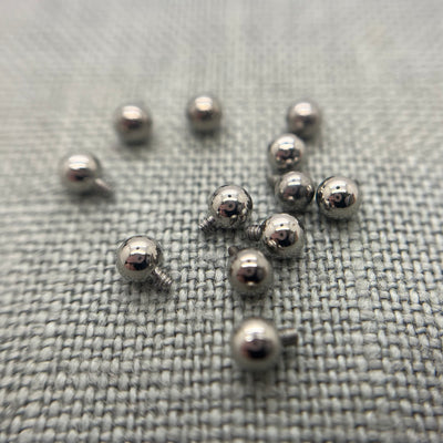 Polished stainless steel threaded replacement beads