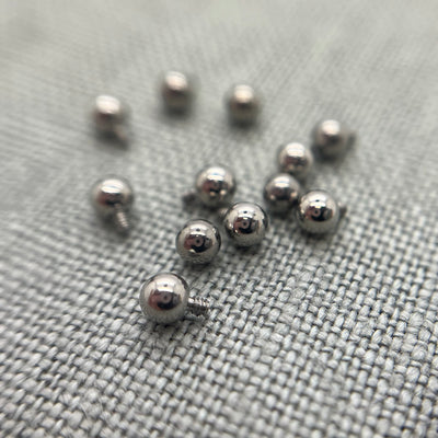 Polished stainless steel threaded replacement beads