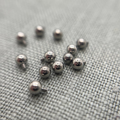 Polished stainless steel threaded replacement beads