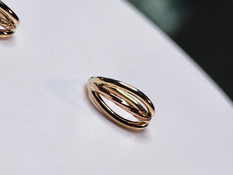 Boxing day sale...Solid 14kt gold triple stacked seam ring w/ twisted center band-4