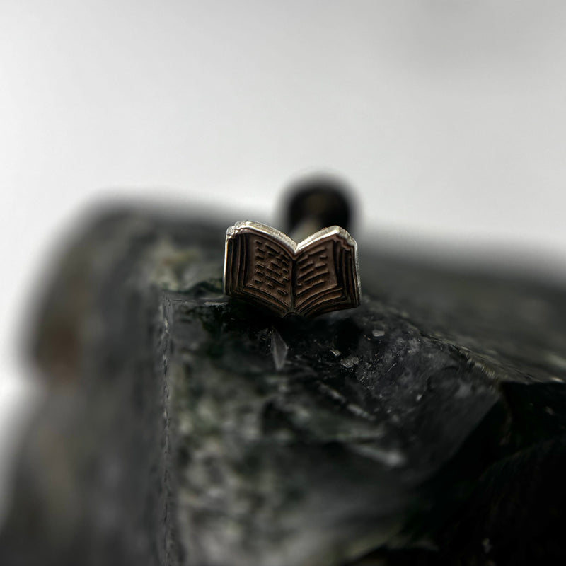 * NEW *  Bookworm silver collection- Open book - for healed piercings-2
