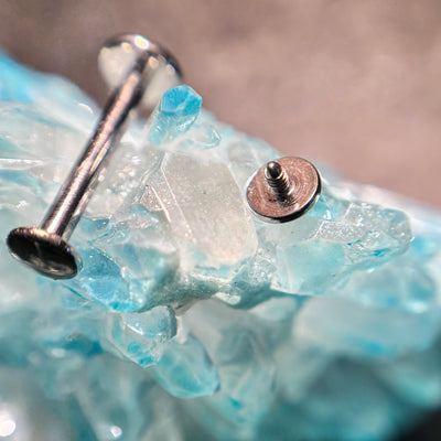 Stainless steel threaded disc removed from a flat-back post