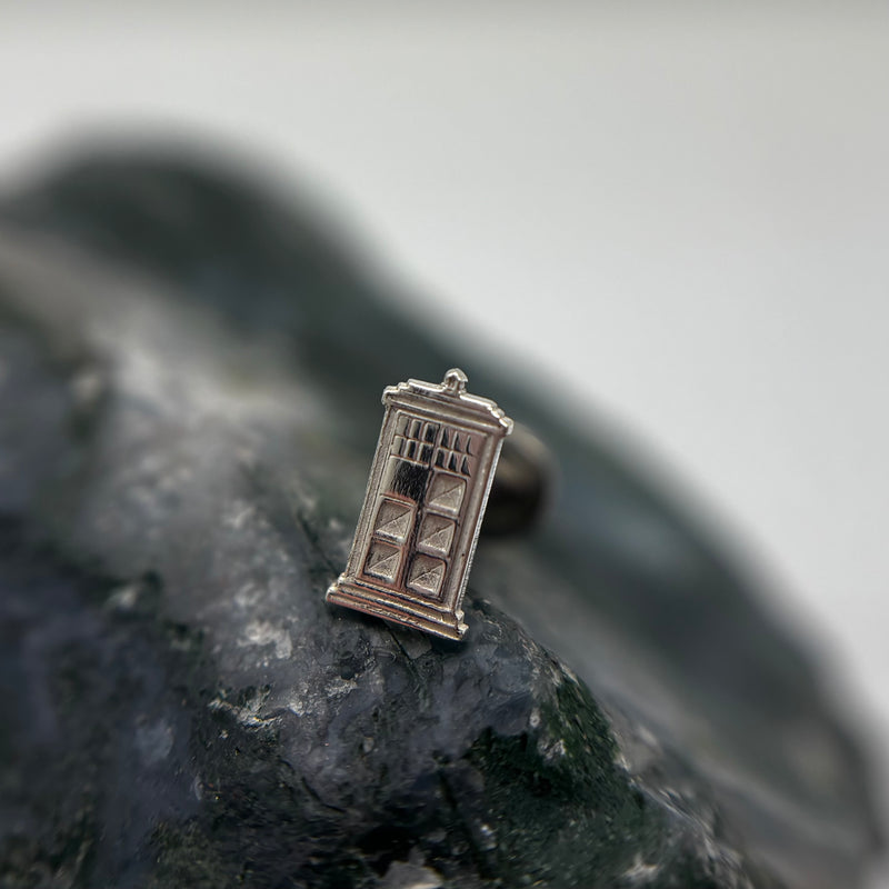 New Arrival – Limited Edition Silver Police Box (for healed piercings )-2