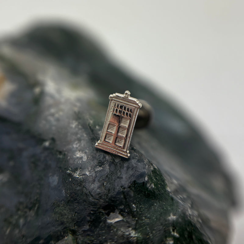 New Arrival – Limited Edition Silver Police Box (for healed piercings )-3