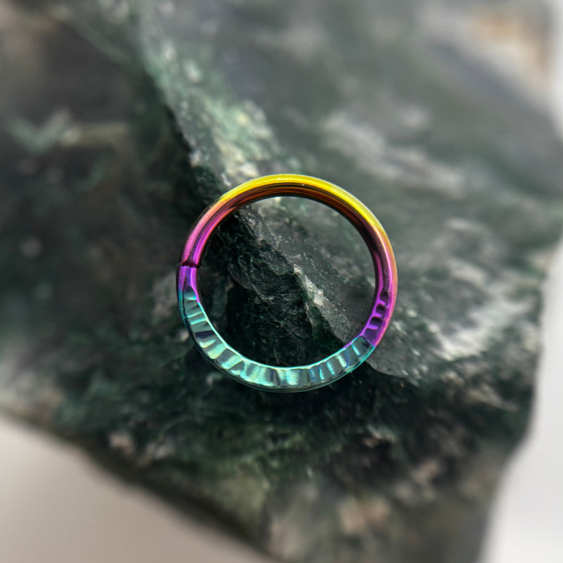 *NEW * Niobium seam ring with texture -size 16h 5/16-10