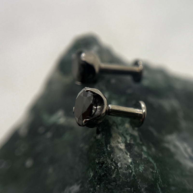 5MM Cubic zirconia threadless ends in titanium-11