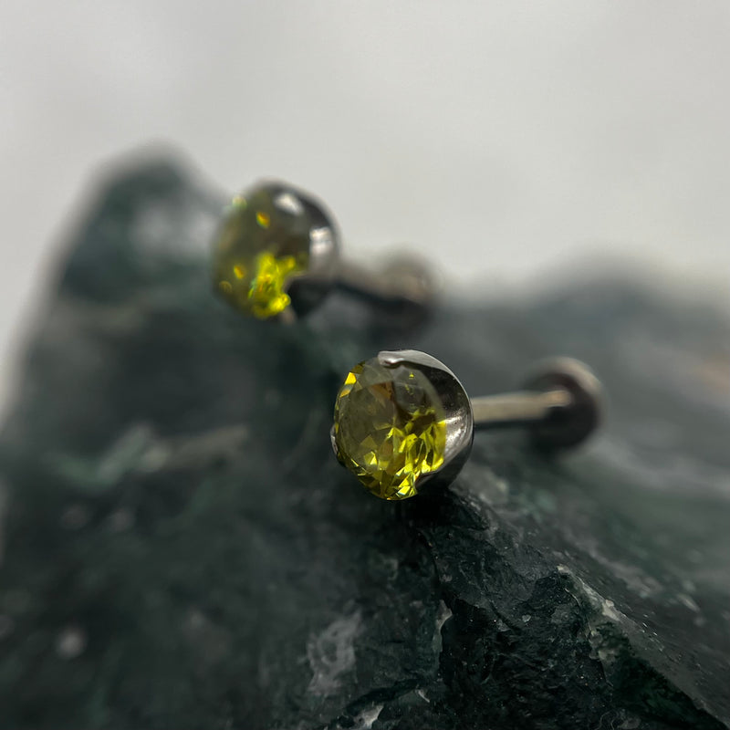 5MM Cubic zirconia threadless ends in titanium-9