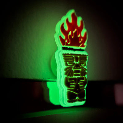Tribal Expression shoe charm glowing green in the dark