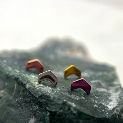 Titanium chevron jewelry ends in assorted anodized colours