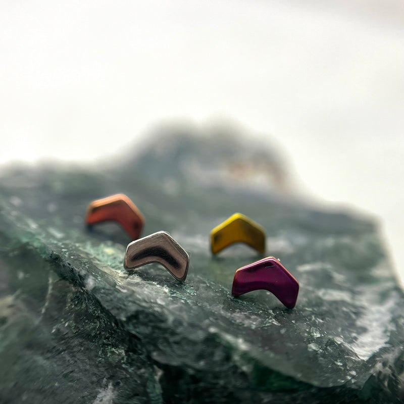 Chevron threadless end in Titanium-3