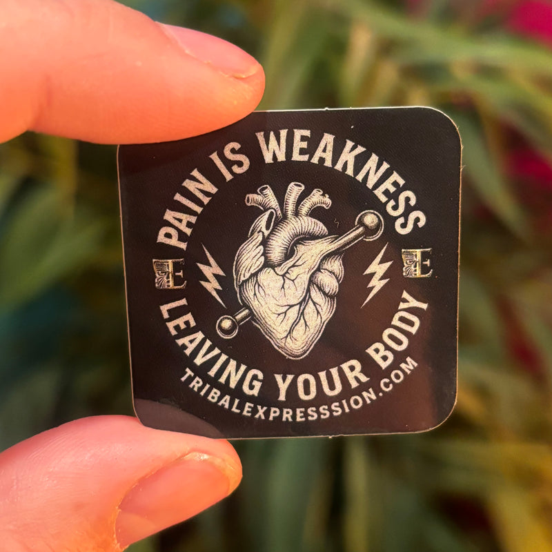 Sticker -Pain is Weakness-1