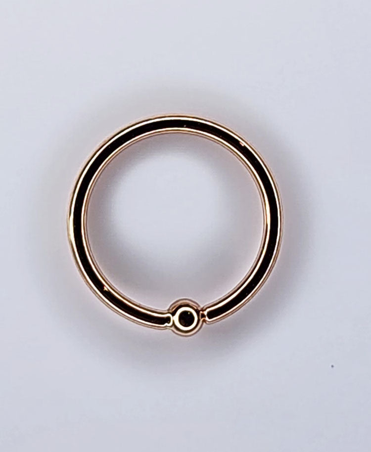 Rose gold fixed-bead seam ring