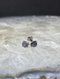 14kt Yellow Gold Rose Cut Blue Sapphire Threadless Earrings
