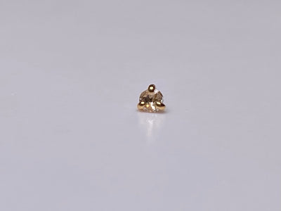 Rose-cut diamond jewelry end in a three-prong rose gold setting