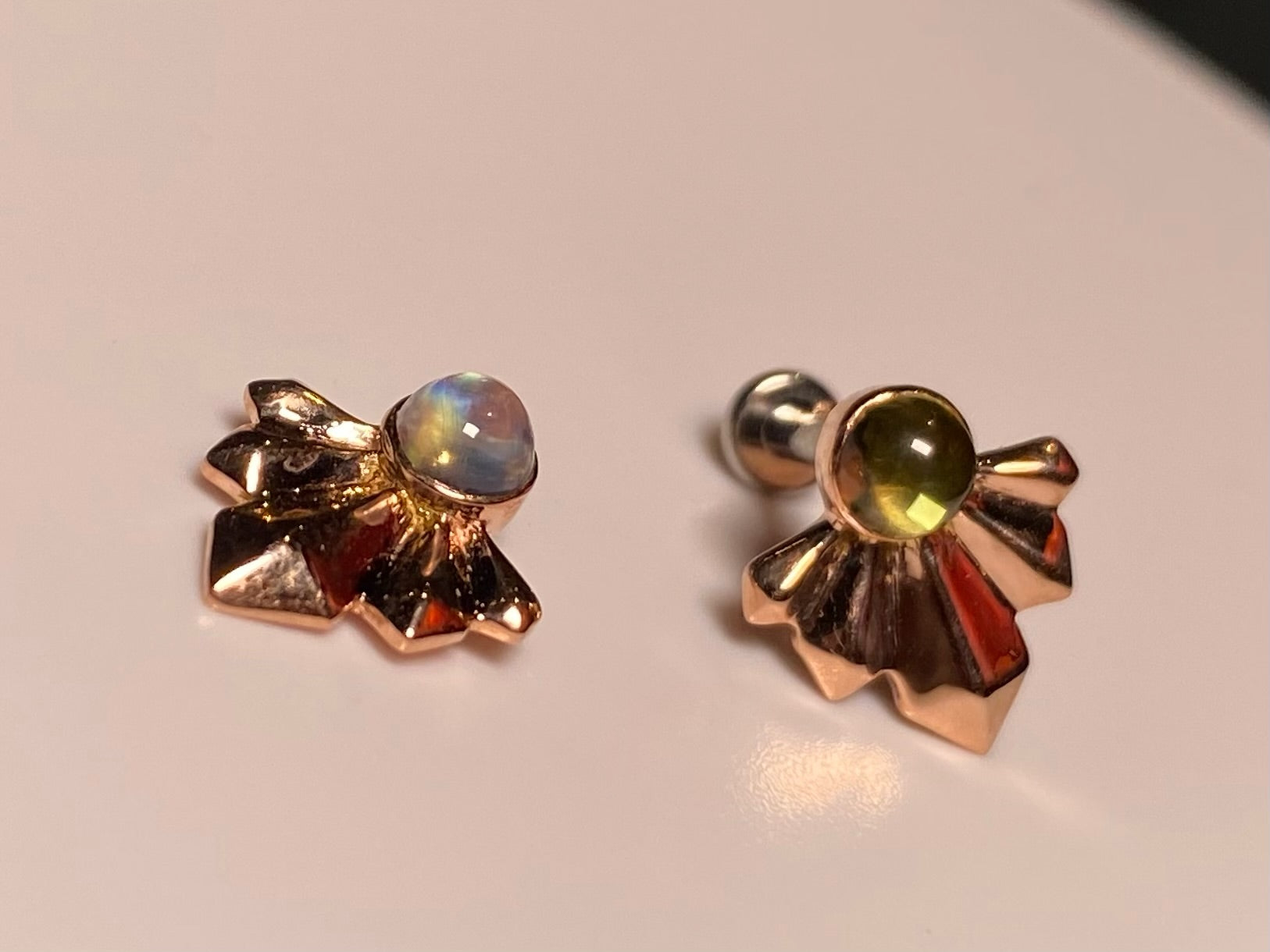 14kt Gold Crystal Fans. Handmade beauty Tribal Expression Jewelry