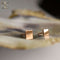 Solid 14kt Rose Gold threadless tops. Large and small square basic shapes.
