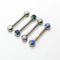 Titanium threadless barbells with syn opals