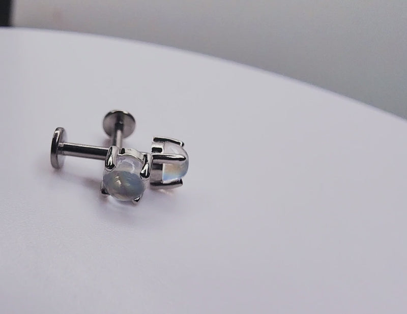 Platinum set 4mm amazing Blue Moonstones 💙-2