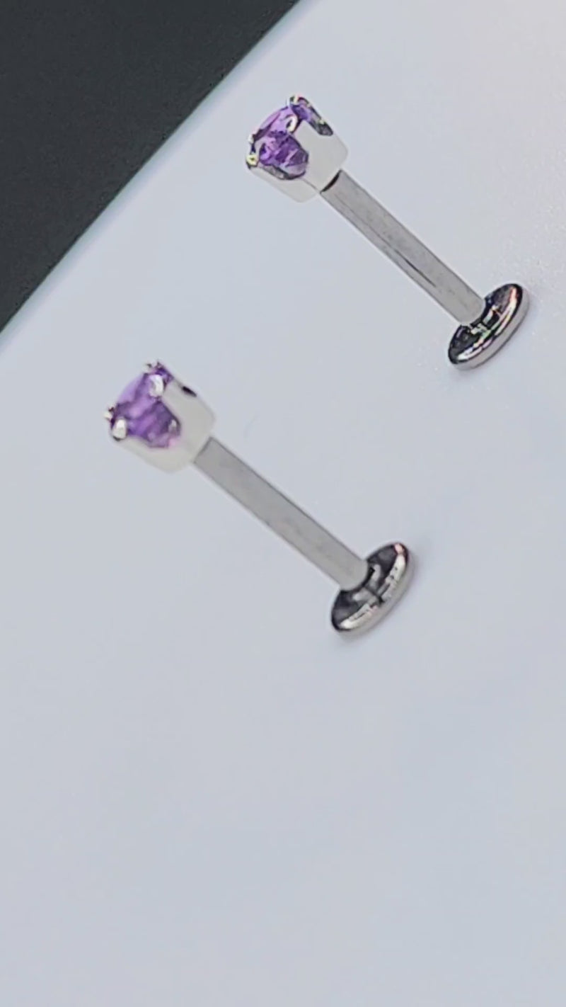 Affordable and Elegant Platinum 4mm Amethyst Prong-2