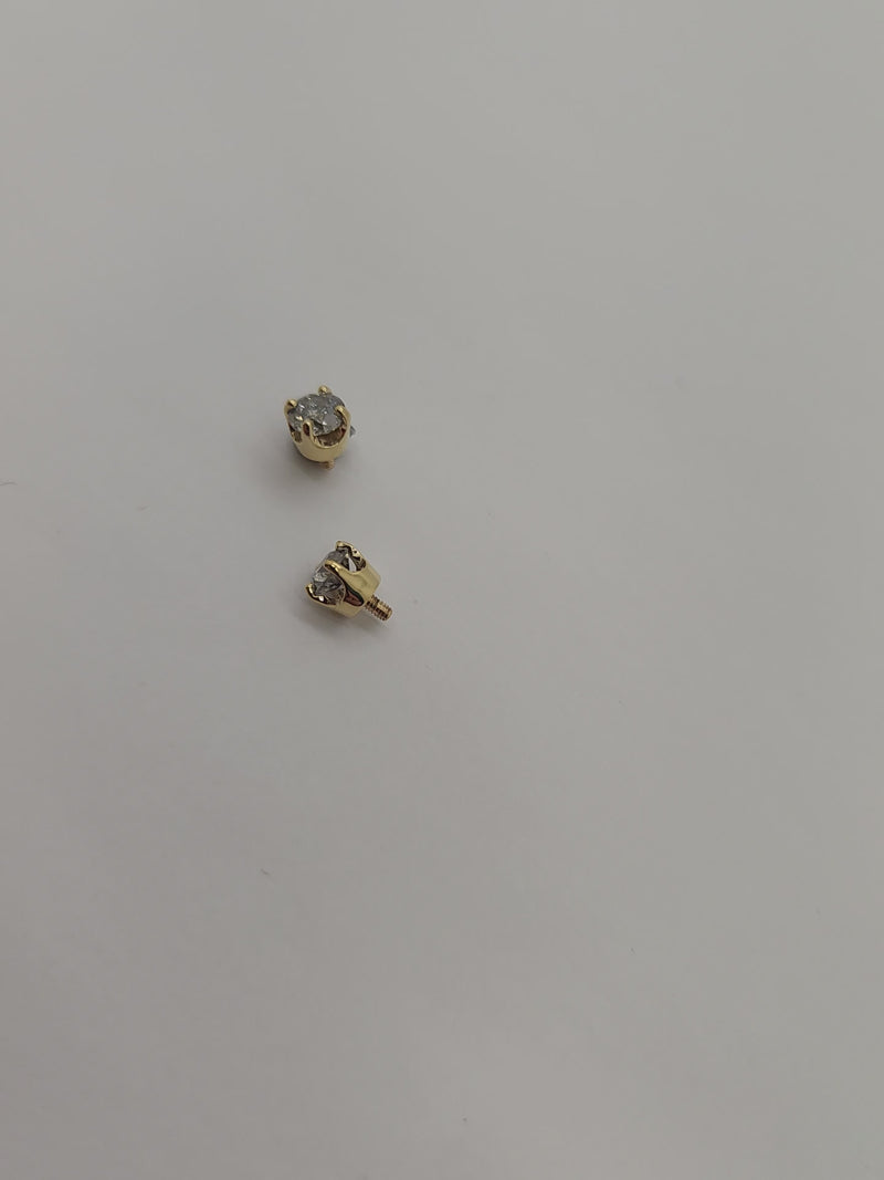 Solid 14kt Yellow Gold Salt and Pepper 1/4ct Diamond in a 4 prong setting