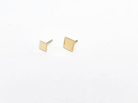 Solid 14kt Yellow Gold threadless tops. Small and large square. Basic shapes