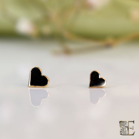 Solid 14kt Yellow Gold threadless tops. Small and large heart basic tops.